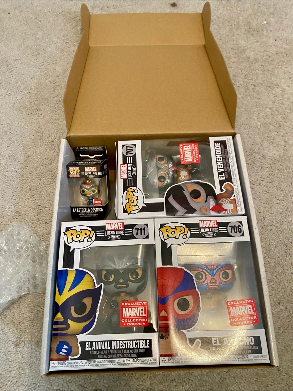 Funko Pop Lucha Libre Marvel Collector Corps Box complete unopened sealed